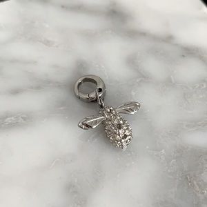 Fossil Silver Bumble Bee with pave stones